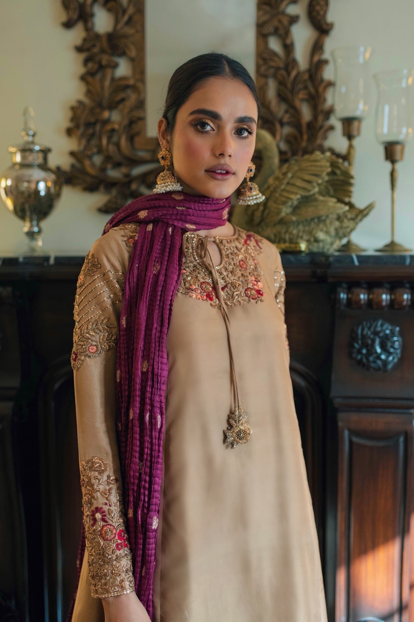 Celia Kalidar w/ Straight Pant & Dupatta - Fatima Lodhia