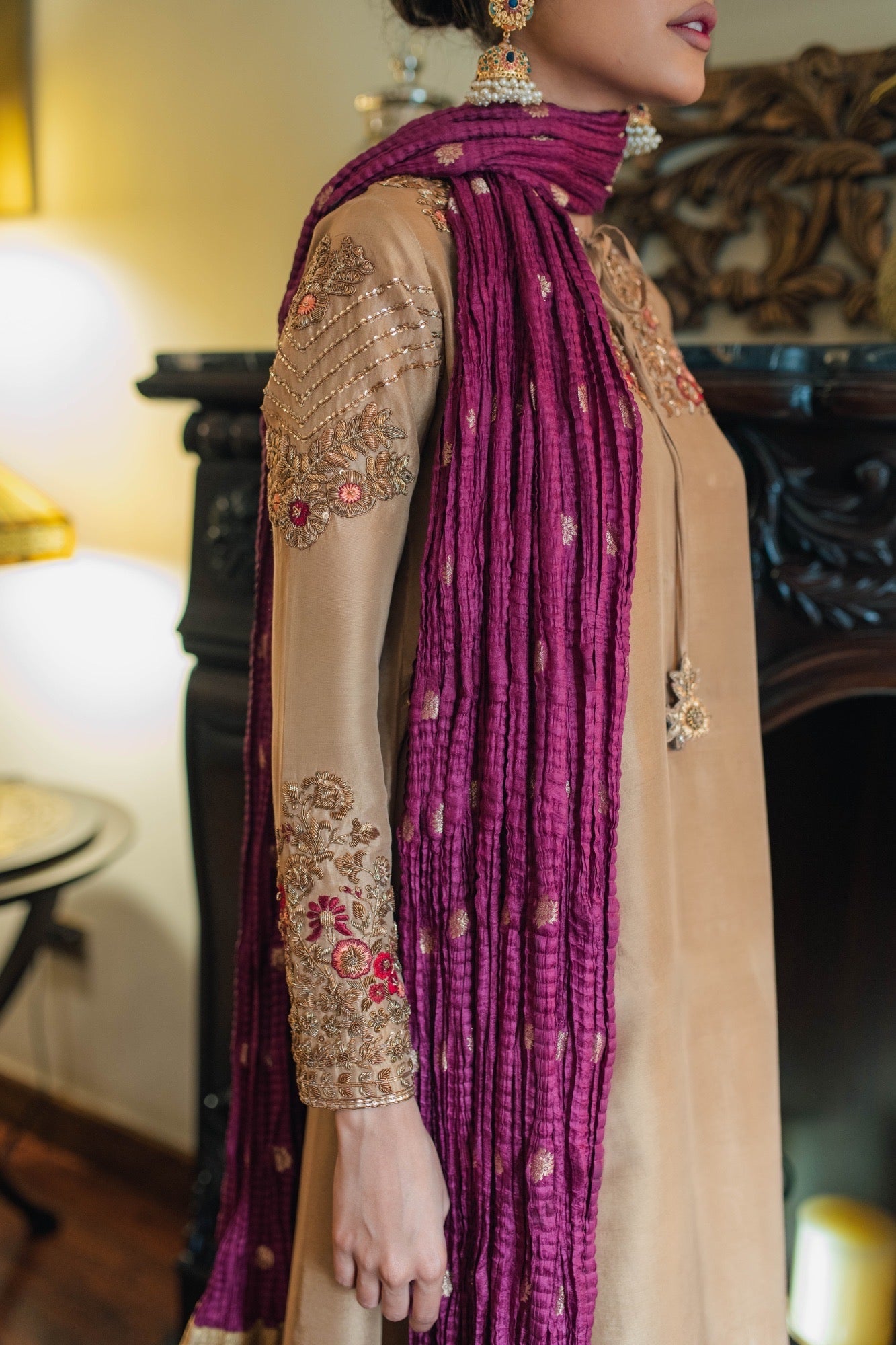 Celia Kalidar w/ Straight Pant & Dupatta - Fatima Lodhia