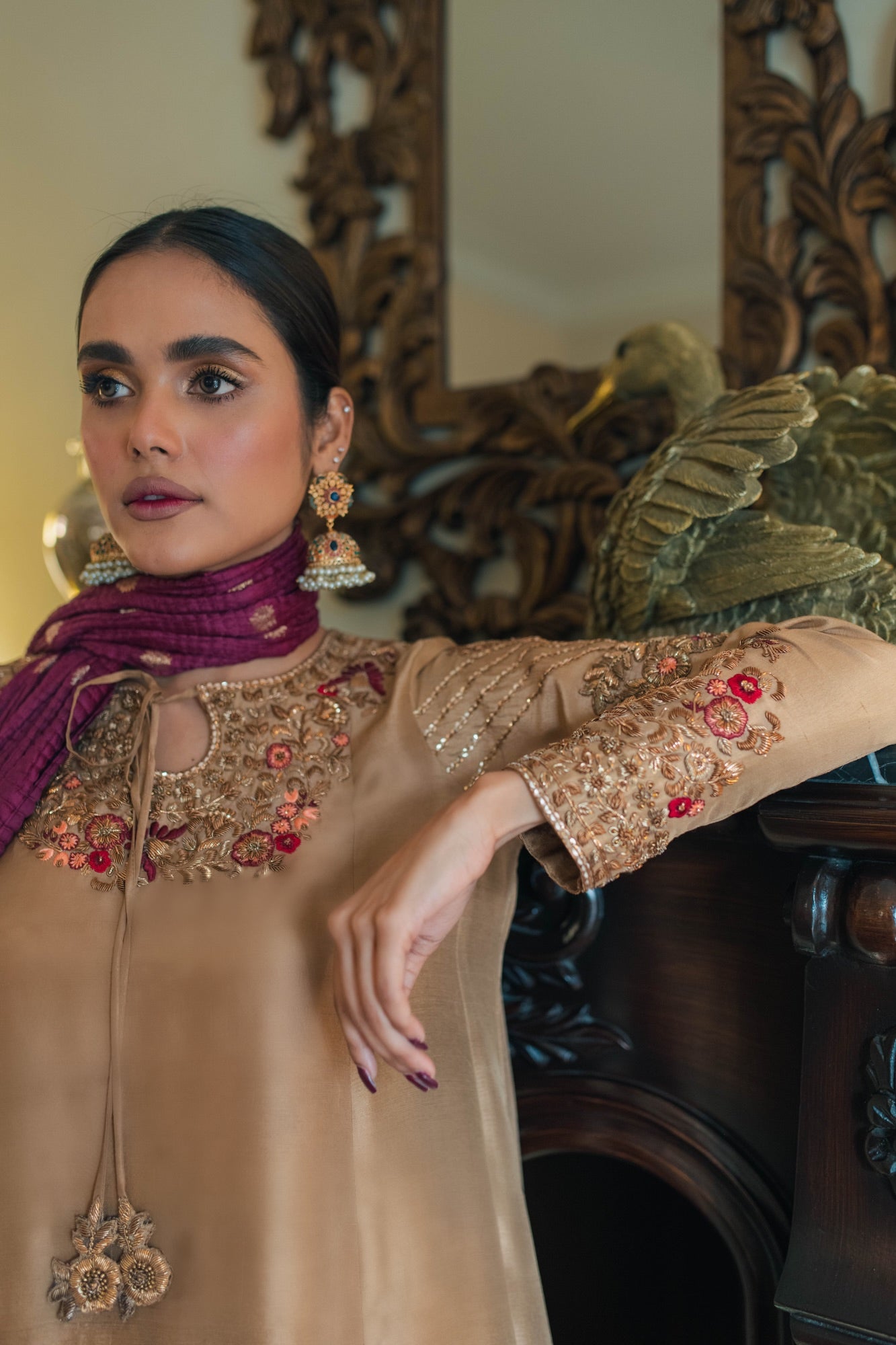 Celia Kalidar w/ Straight Pant & Dupatta - Fatima Lodhia
