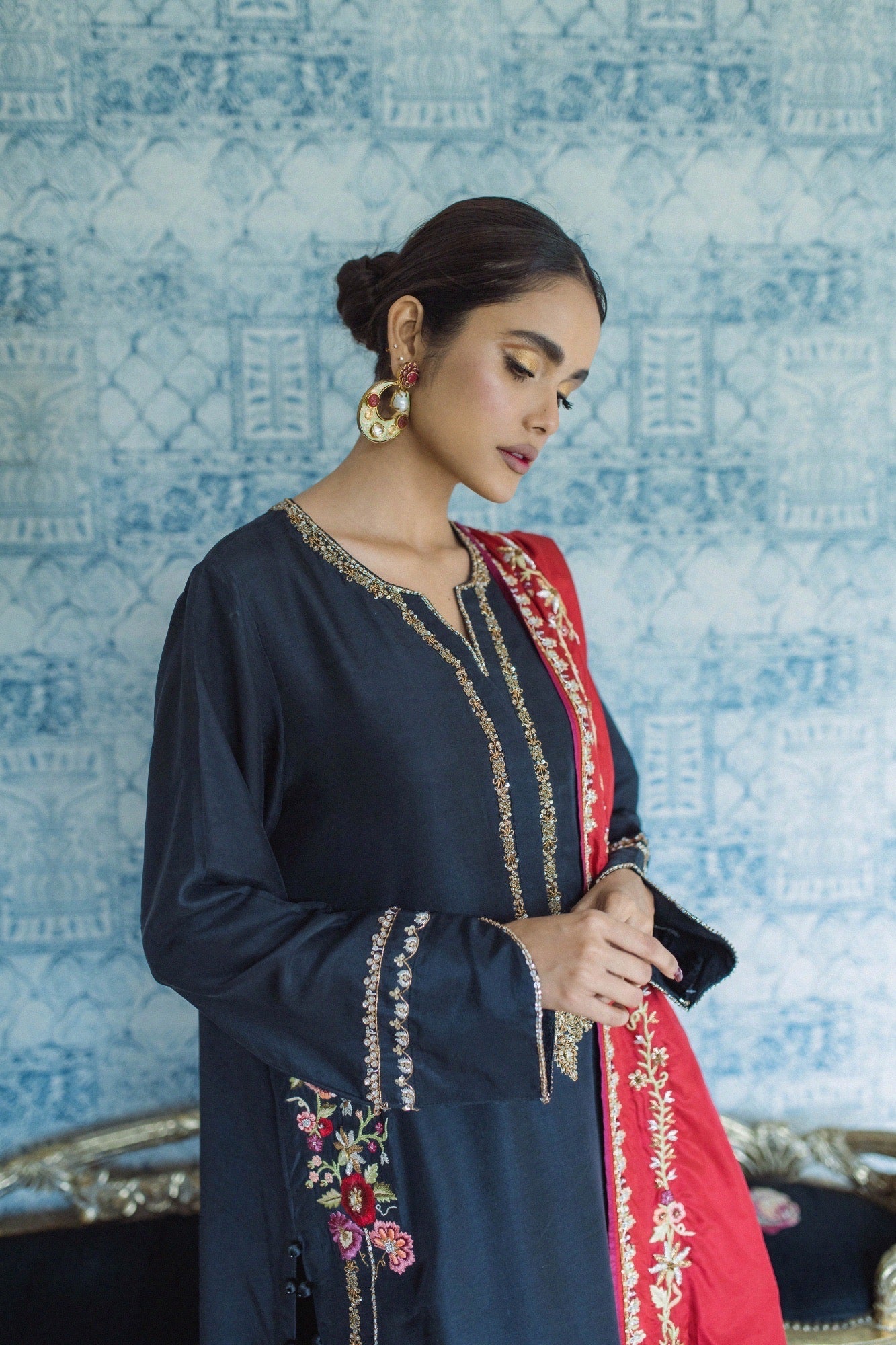 Iris Shirt w/ Straight Pant & Dupatta - Fatima Lodhia