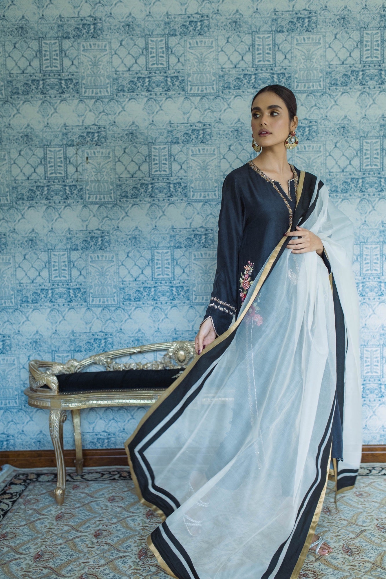 Iris Shirt w/ Straight Pant & Dupatta - Fatima Lodhia