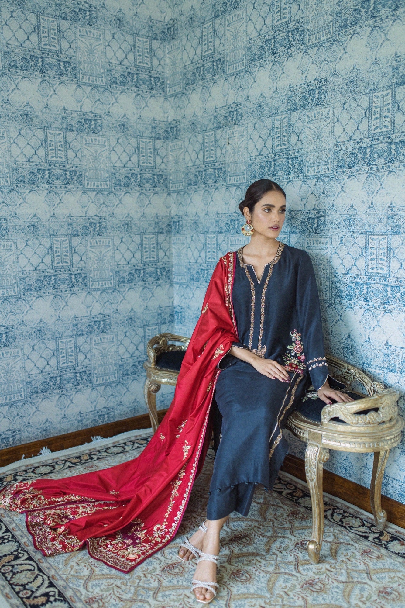 Iris Shirt w/ Straight Pant & Dupatta - Fatima Lodhia