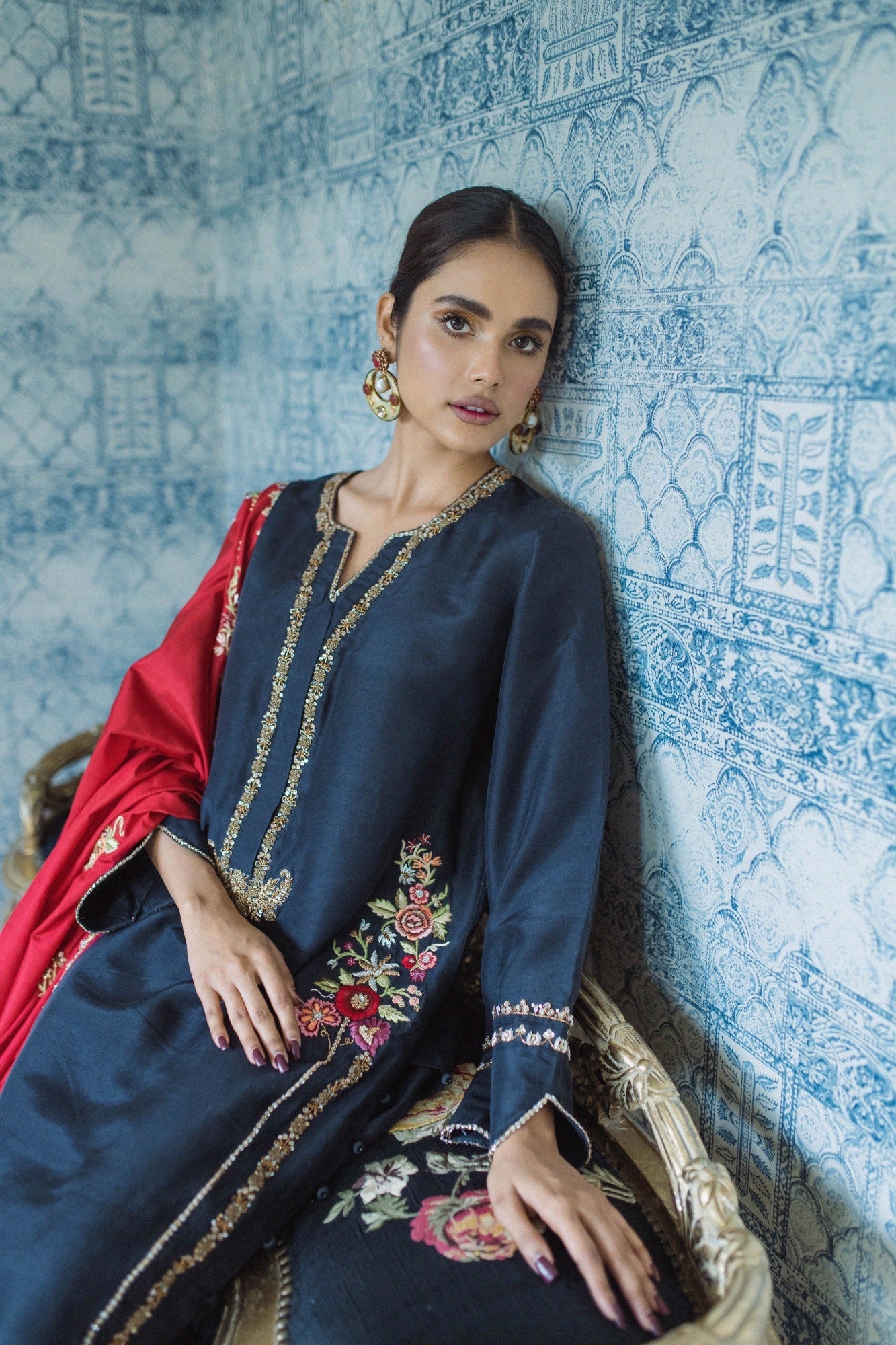 Iris Shirt w/ Straight Pant & Dupatta - Fatima Lodhia