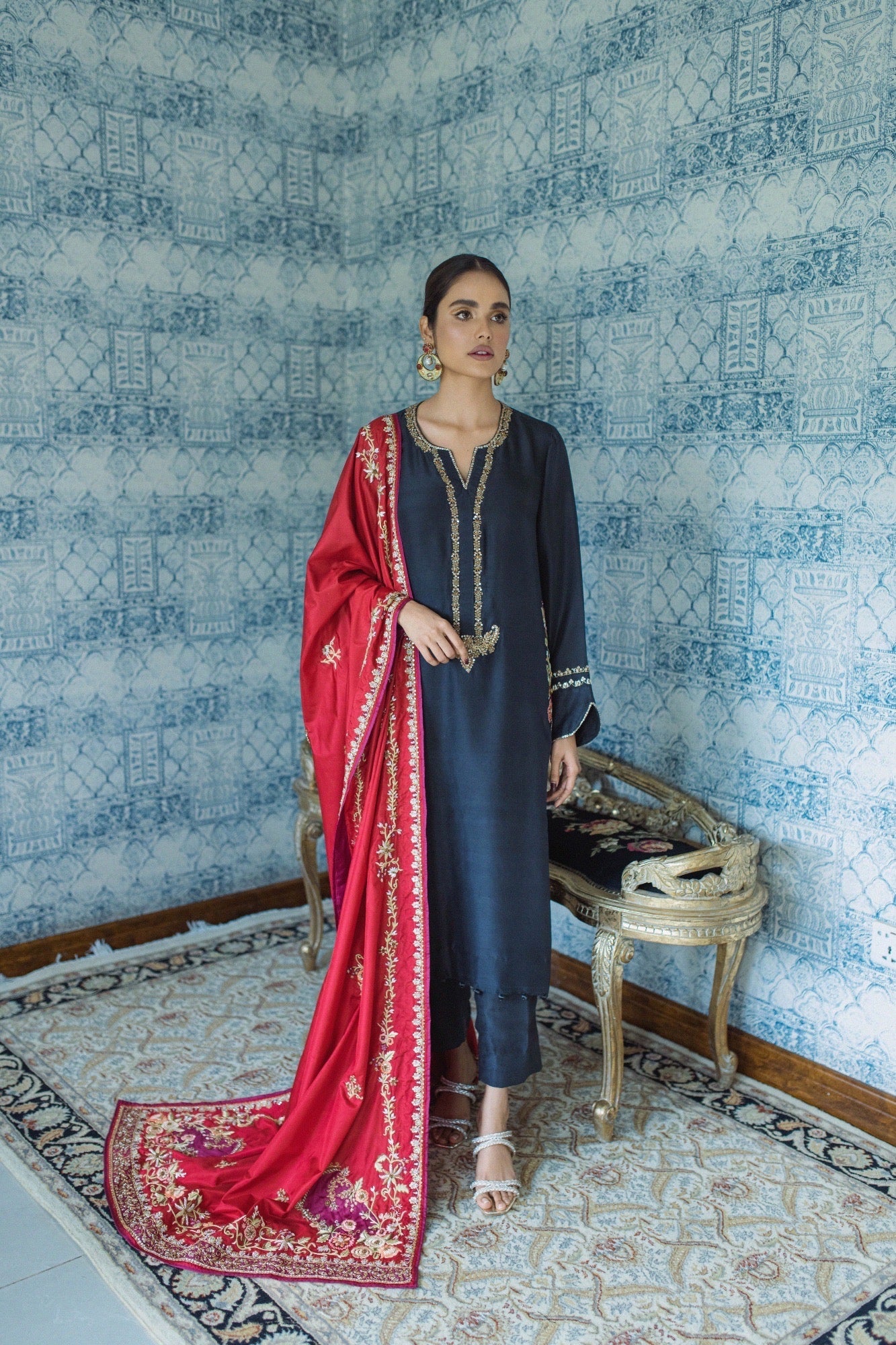 Iris Shirt w/ Straight Pant & Dupatta - Fatima Lodhia