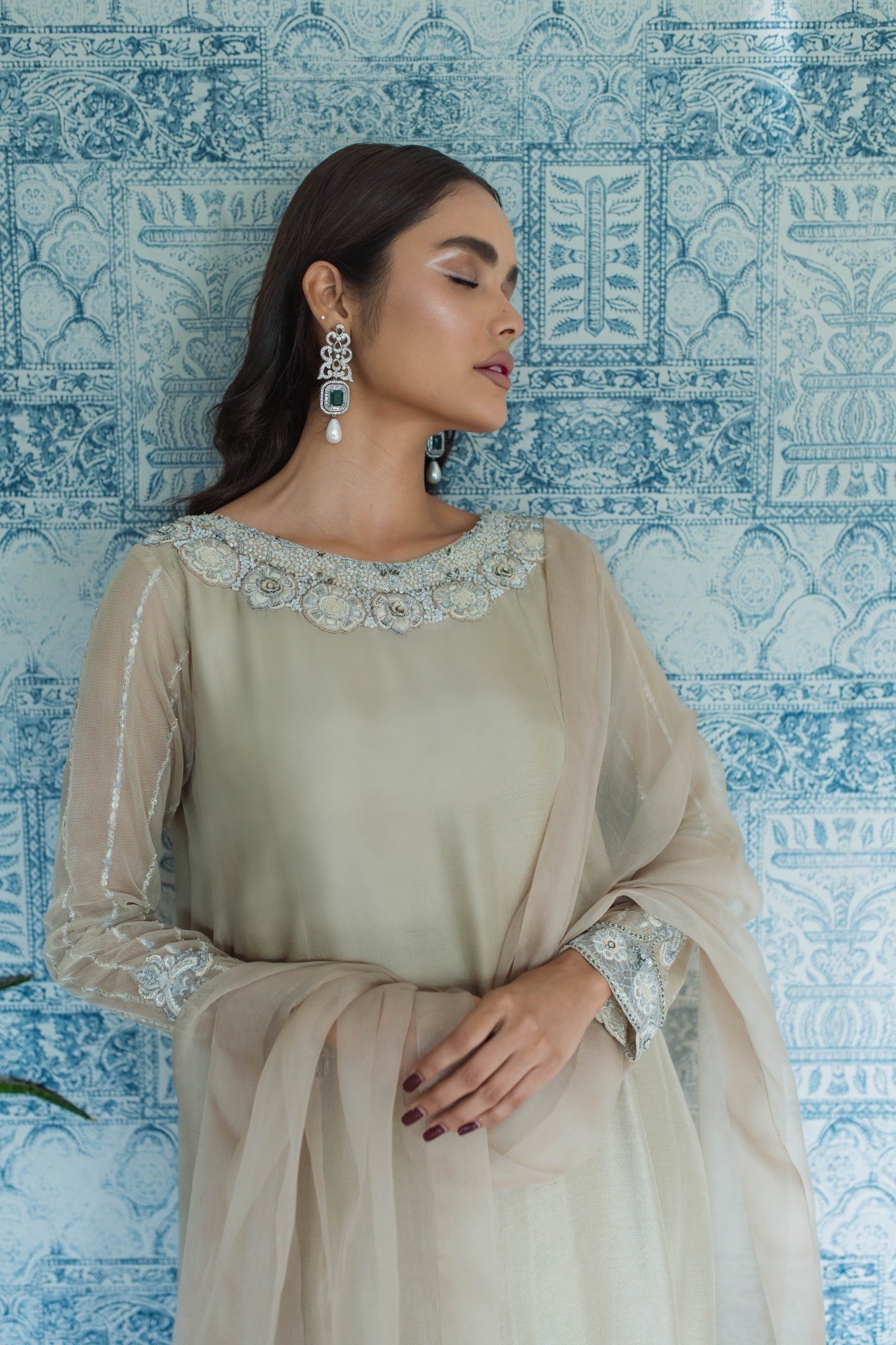 Isla Kalidar w/ Pant & Dupatta - Fatima Lodhia