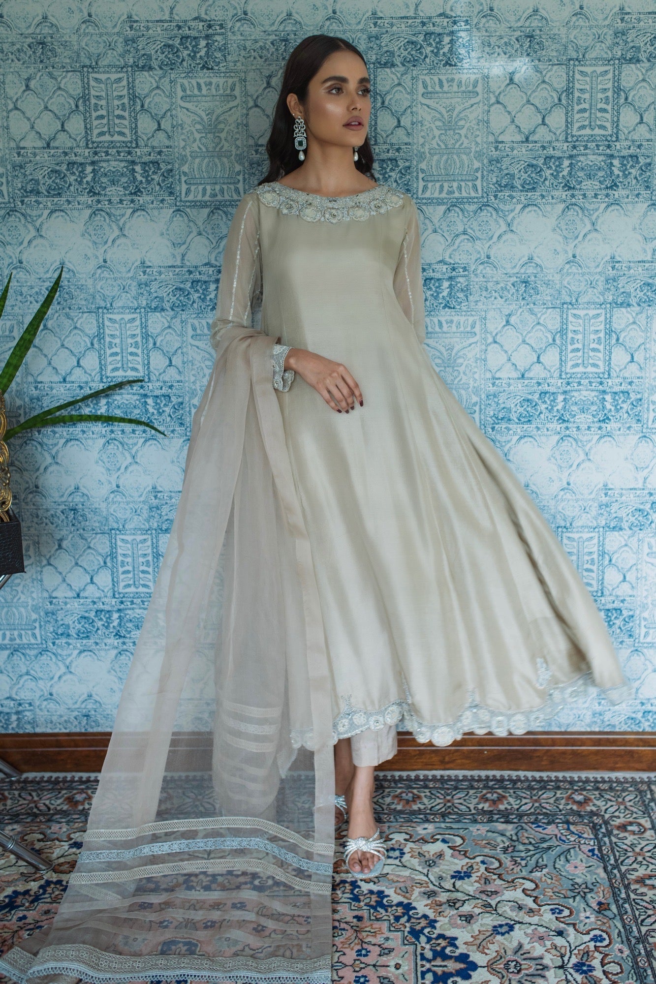 Isla Kalidar w/ Pant & Dupatta - Fatima Lodhia