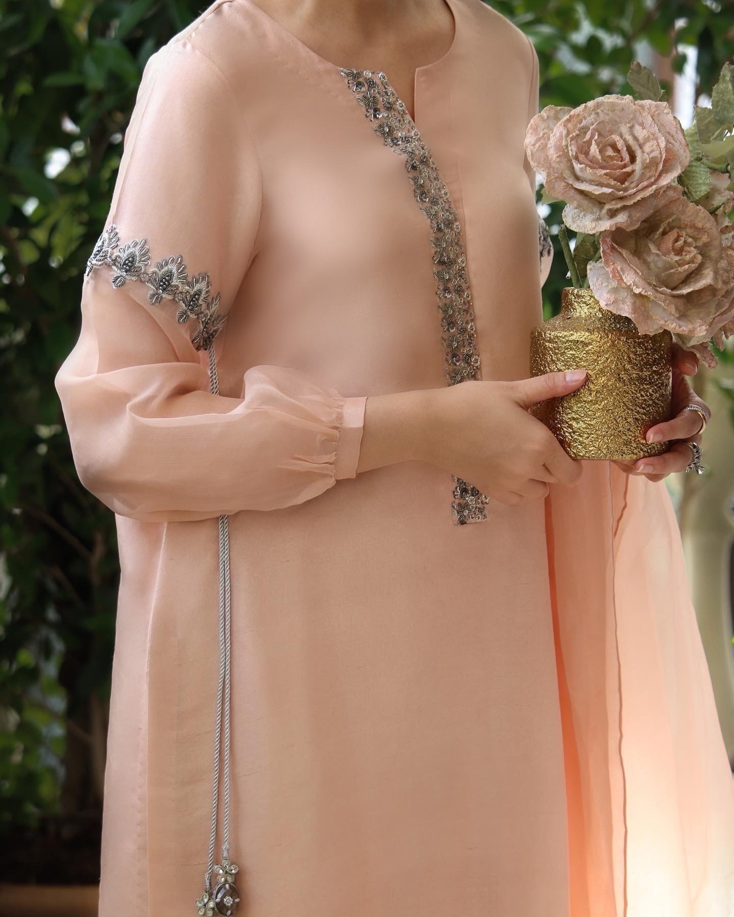 Juliet Shirt w/ Skinny Shalwar & Dupatta - Fatima Lodhia