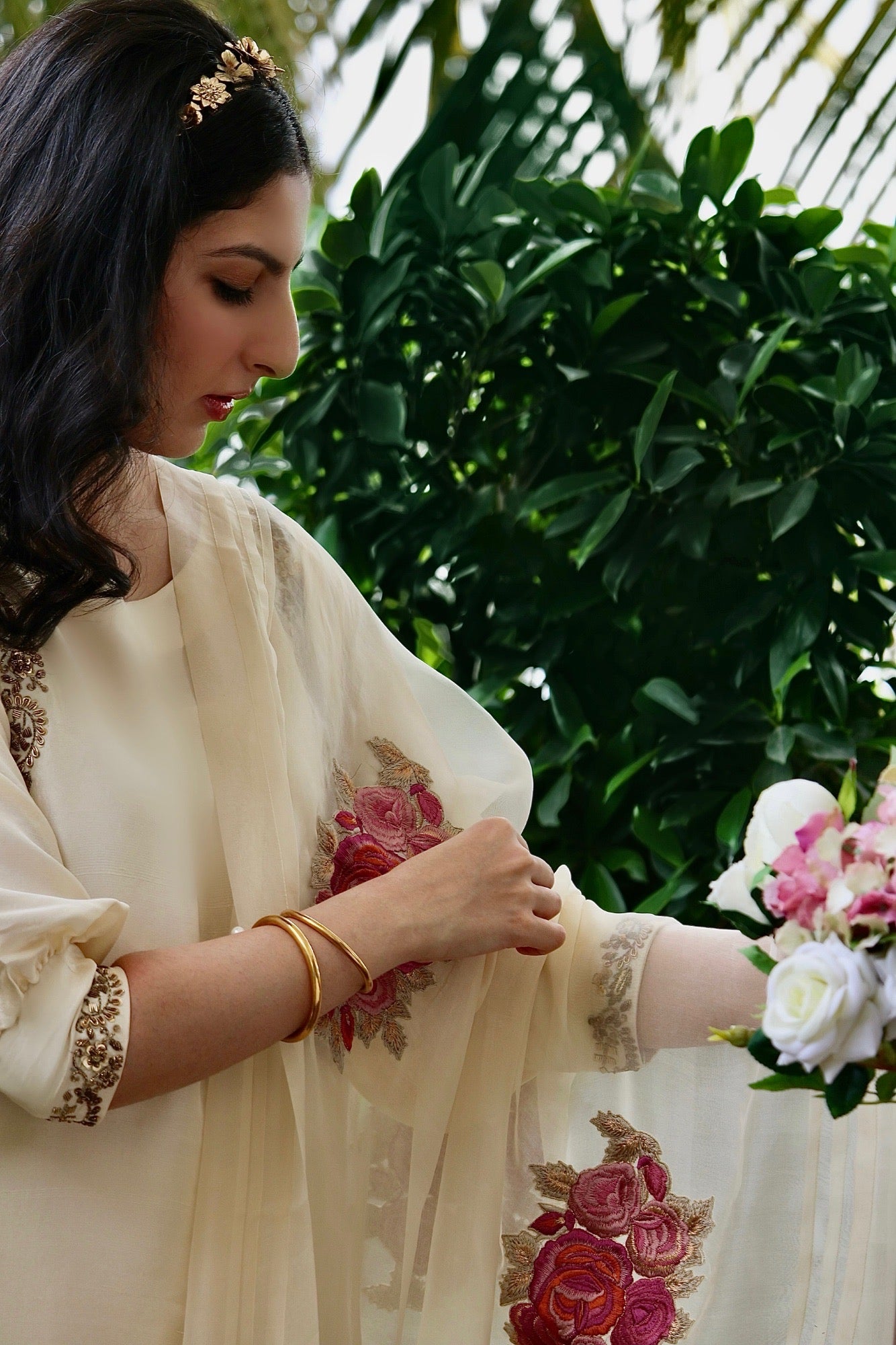 Rose Shirt w/ Pant & Dupatta - Fatima Lodhia