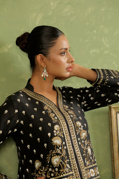 Zardozi Handworked Bodice on black jacket