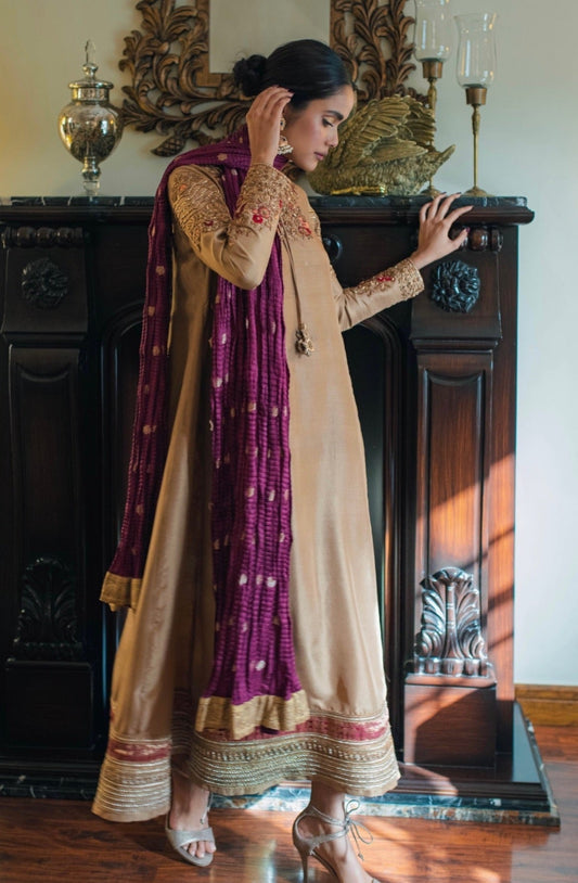 Celia Kalidar Set w/ Straight Pant & Dupatta - Fatima Lodhia