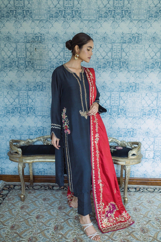 Iris Shirt w/ Straight Pant & Dupatta - Fatima Lodhia
