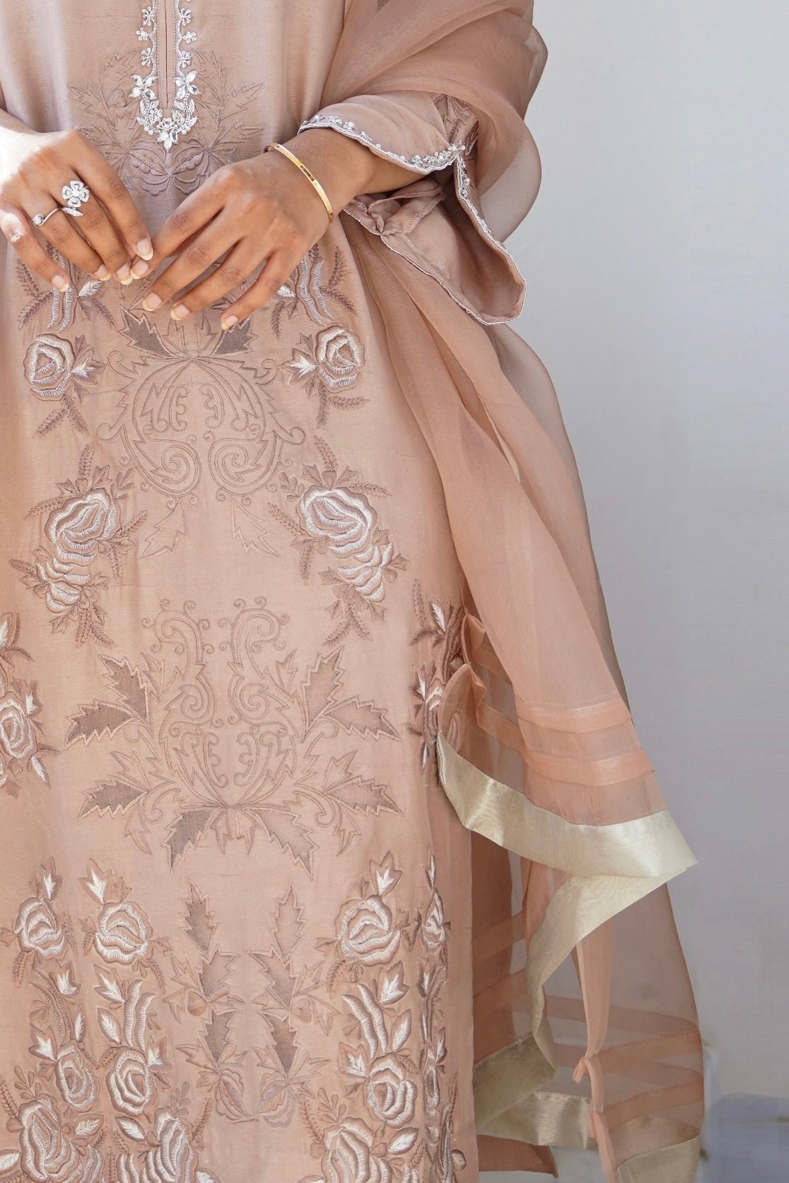Violet Shirt w/ Straight Pant & Dupatta - Fatima Lodhia