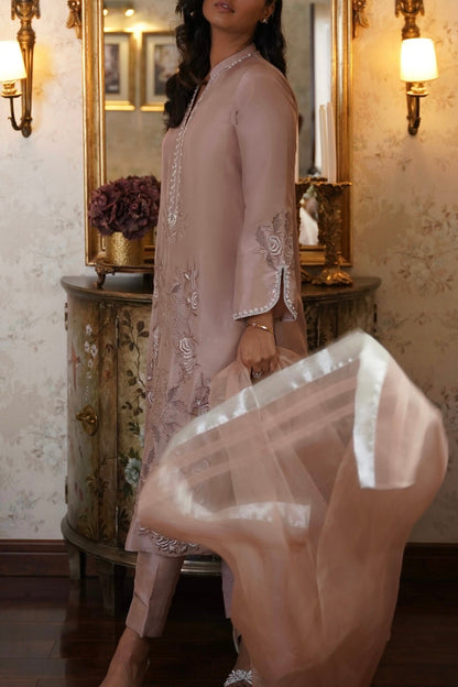 Violet Shirt w/ Straight Pant & Dupatta - Fatima Lodhia